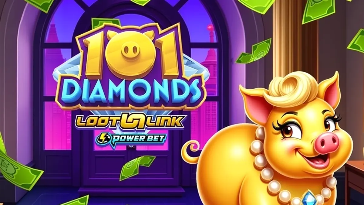 Tampilan visual slot 101 Diamonds dengan latar belakang berlian mewah