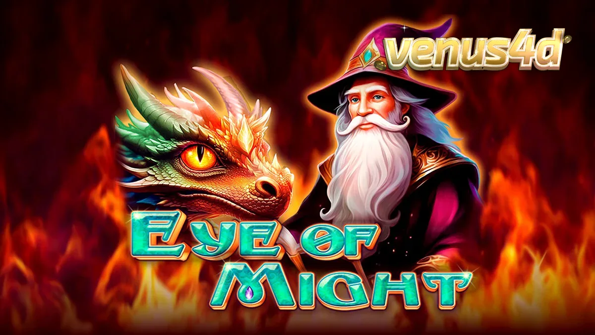 Tampilan visual slot Eye of Might dengan elemen fantasi dan simbol magis